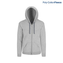 Youth’s Unisex Full Zip Hooded Sweatshirt With Kangaroo Pocket (Heather Grey)