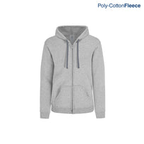 Youth’s Unisex Full Zip Hooded Sweatshirt With Kangaroo Pocket (Heather Grey)