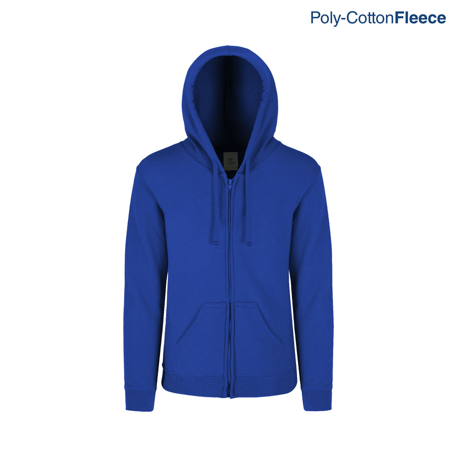 Youth’s Unisex Full Zip Hooded Sweatshirt With Kangaroo Pocket (Royal)