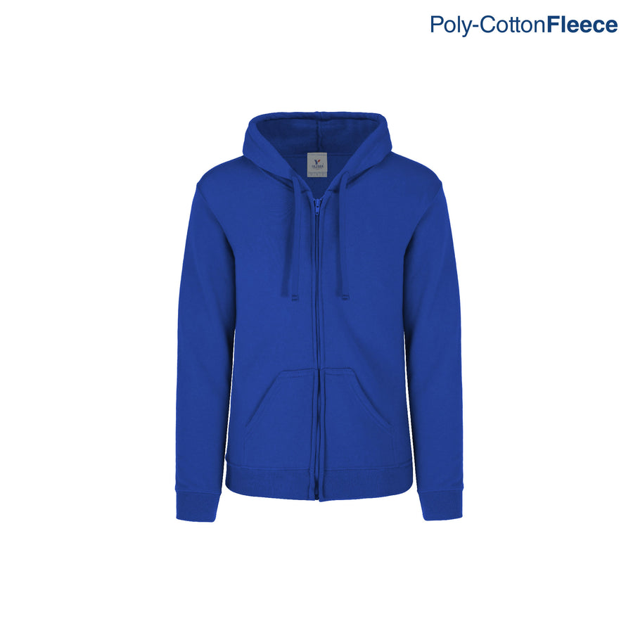 Youth’s Unisex Full Zip Hooded Sweatshirt With Kangaroo Pocket (Royal)