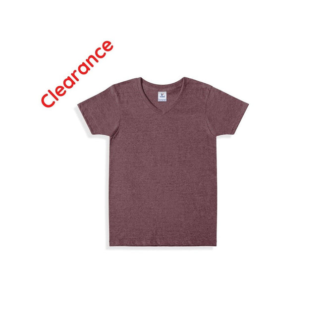 Adult Unisex V-Neck T-Shirt (Heather Maroon)