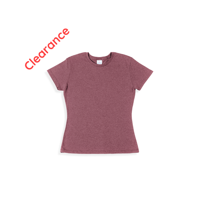 Women’s Crew Neck Short Sleeve Silhouette T-Shirt (Heather Maroon)