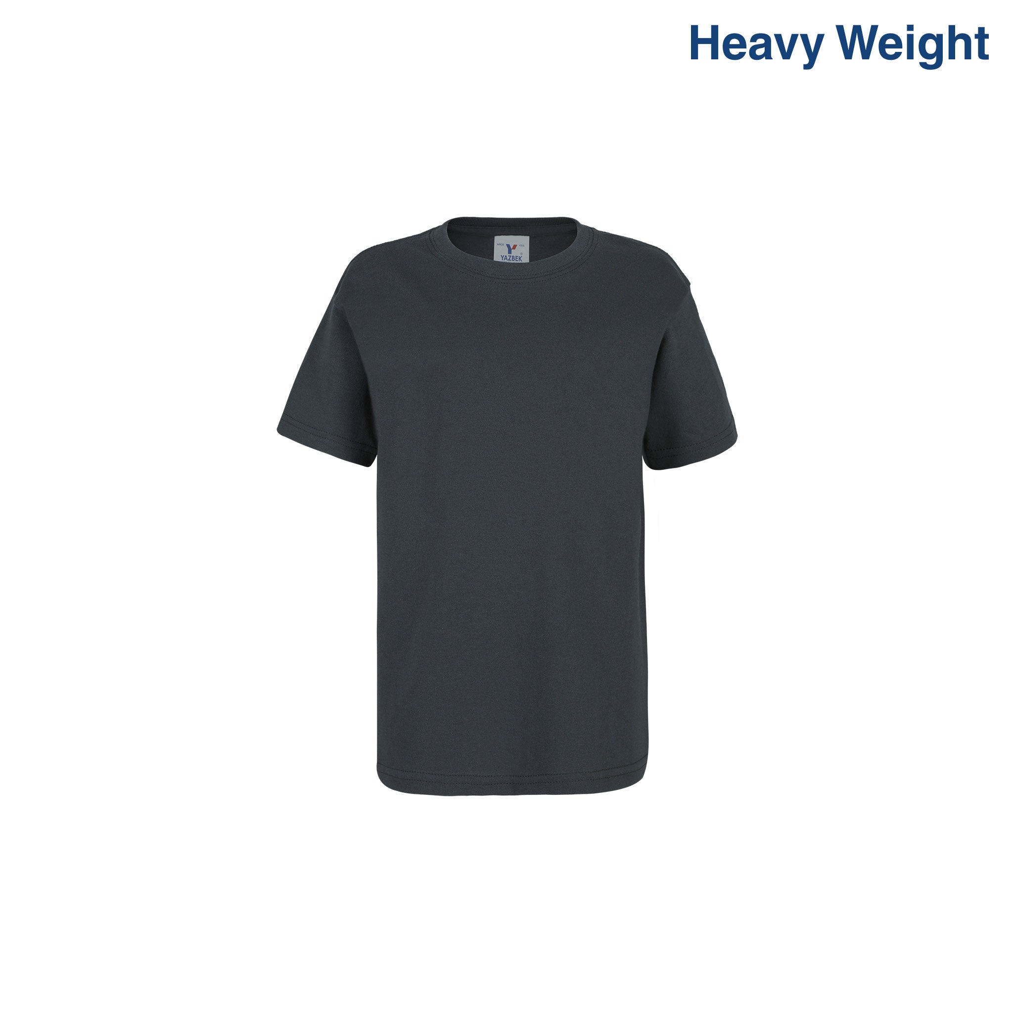 Kid\'s Unisex (Charcoal) Short USA Heavy Crew Yazbek Neck Sleeve T-Shirt Mint – Weight