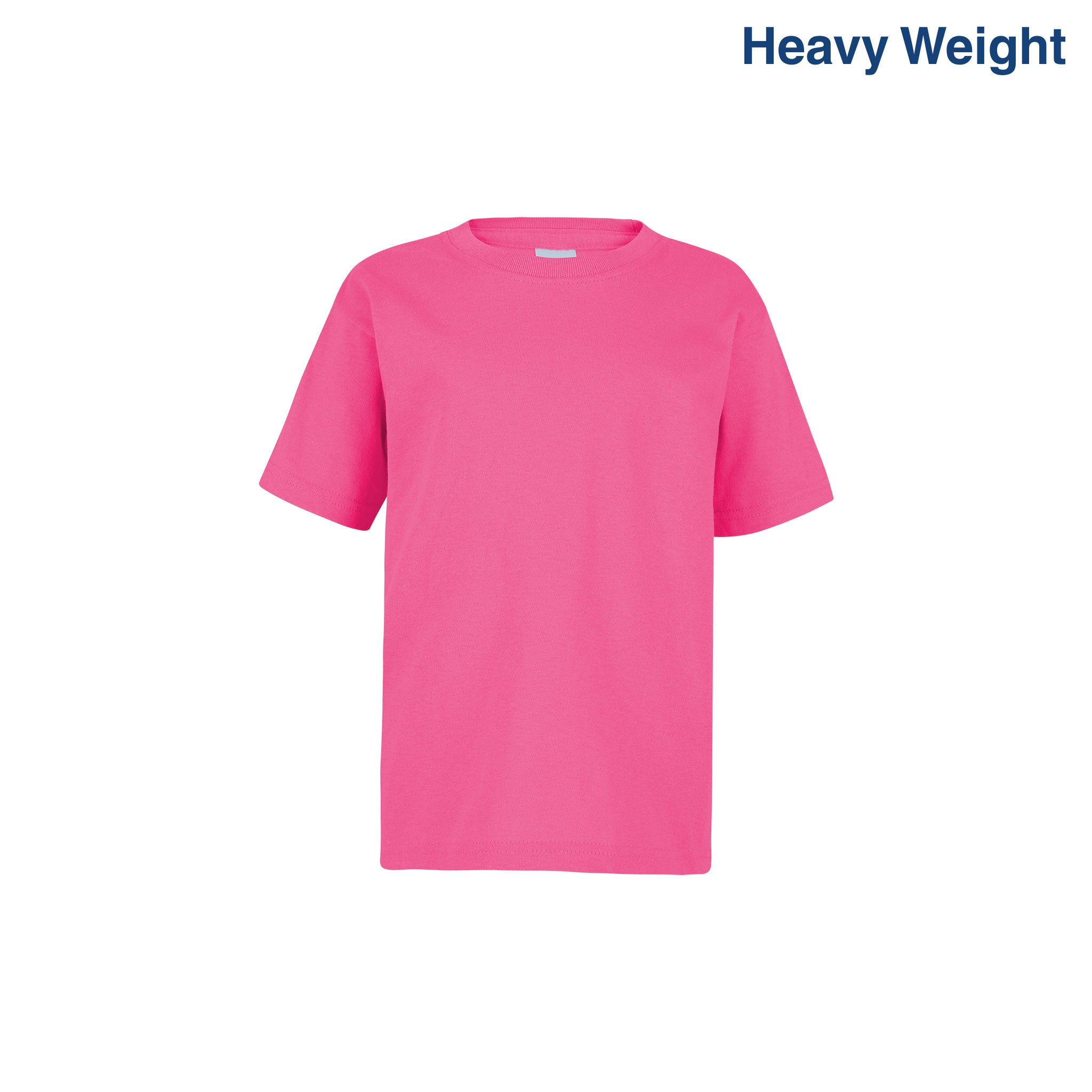 Kid’s Unisex Heavy Weight Crew Neck Short Sleeve T-Shirt (Fuchsia)