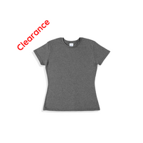 Women’s Crew Neck Short Sleeve Silhouette T-Shirt (Heather Black)