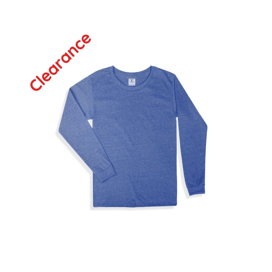 Adult Unisex Crew Neck Long Sleeve T-Shirt (Heather royal)