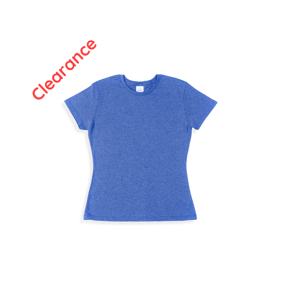 Women’s Crew Neck Short Sleeve Silhouette T-Shirt (Heather Royal)