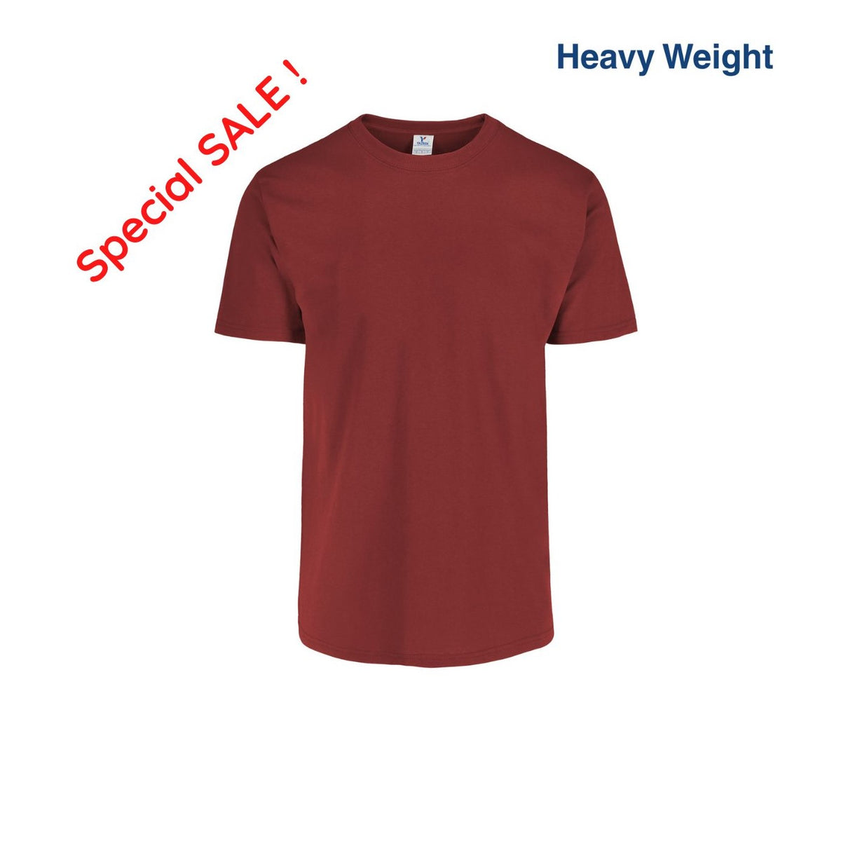 Adult Unisex Heavy Weight Crew Neck Short Sleeve T Shirt (Cardinal ...