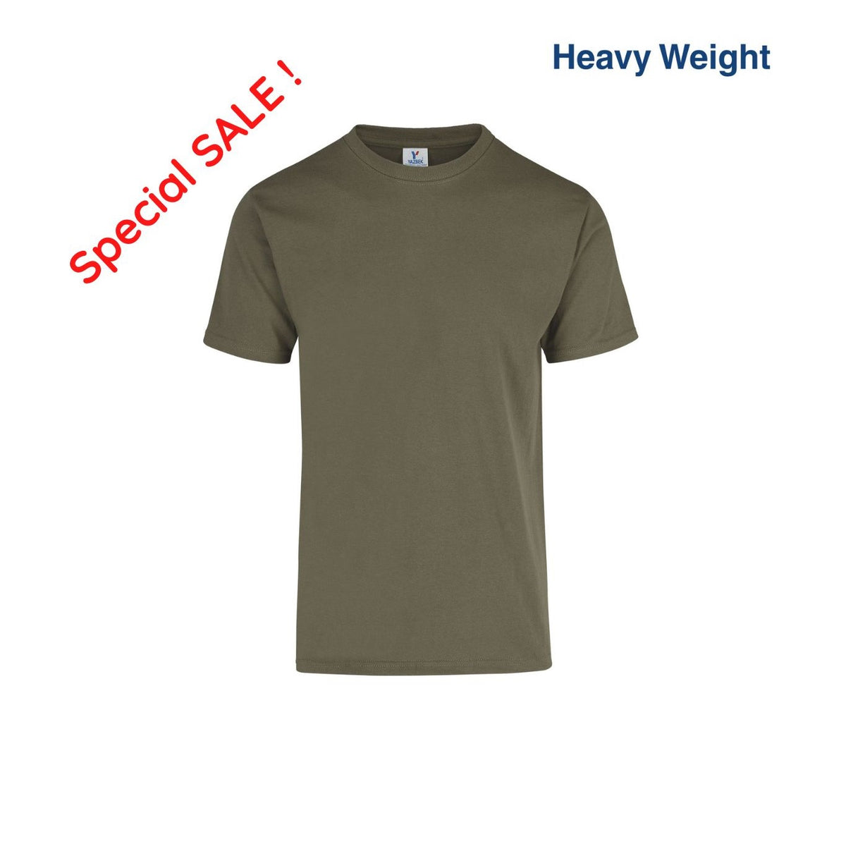 Adult Unisex Heavy Weight Crew Neck Short Sleeve T Shirt (Olive ...